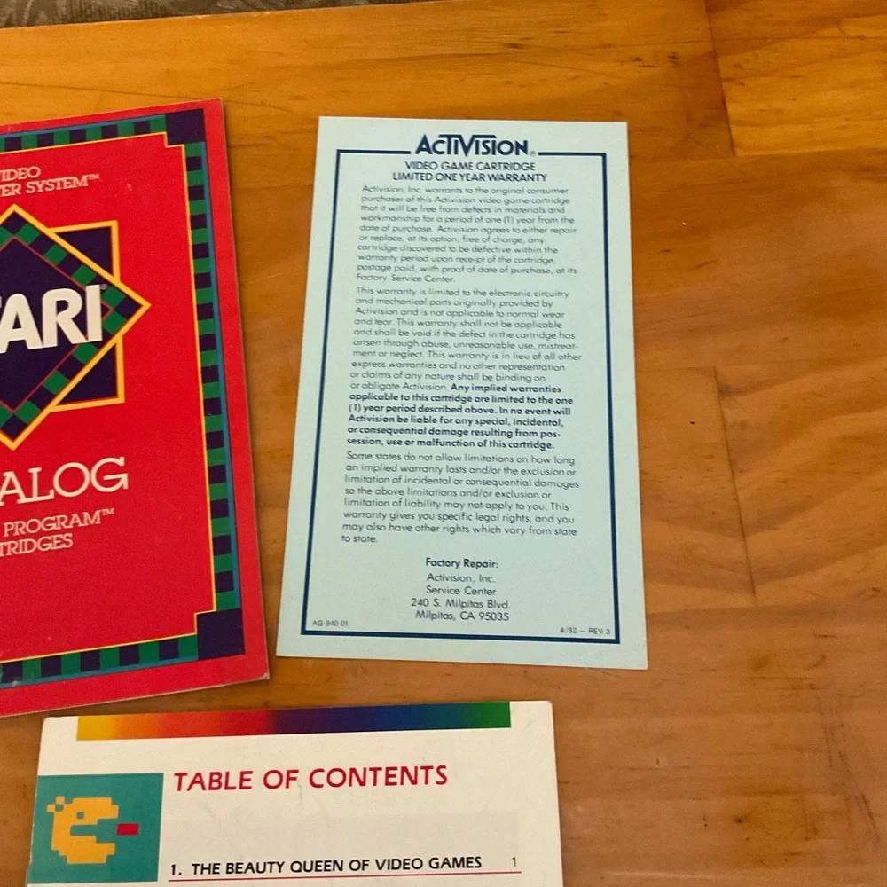Video Game Catalog Atari